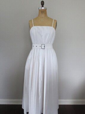 A New Day A-Line White Graduation Pleated Midi Dress